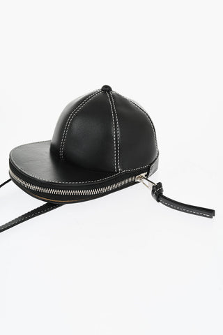 Leather Crossbody Bag with Cap Design
