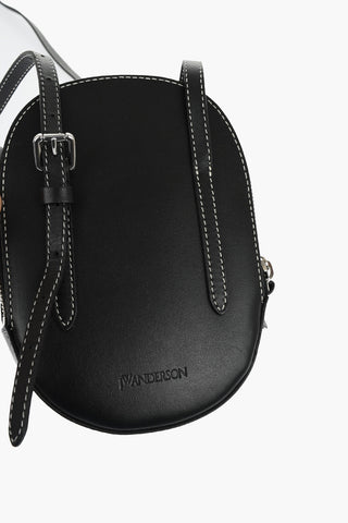 Borsa a Tracolla in Pelle con Design a Forma di Cappellino da Baseball