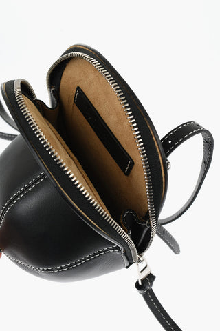 Leather Crossbody Bag with Cap Design
