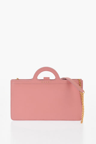 Leather Shoulder Bag with Internal Card-Sized Compartments