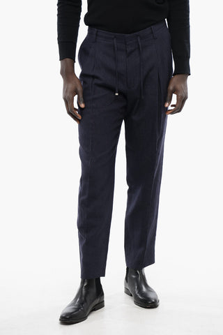 ID Virgin Wool and Linen Double Pleat Pants