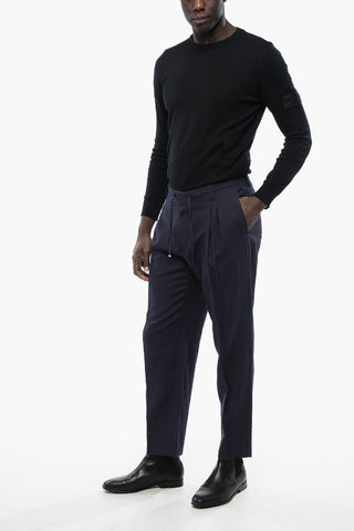 ID Virgin Wool and Linen Double Pleat Pants