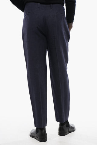 ID Virgin Wool and Linen Double Pleat Pants