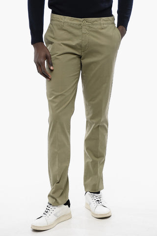 CC COLLECTION Stretch Cotton Chinos Pants with Belt Loops