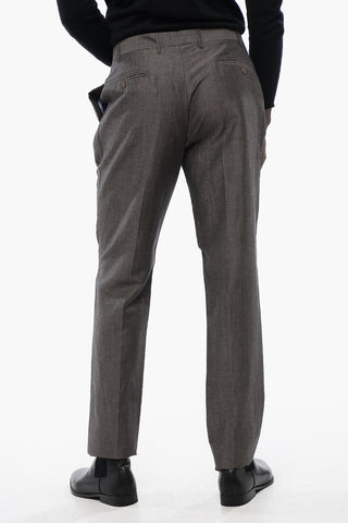Wool And Linen ACADEMY Mid-Rise Waist Single Pleat Pants