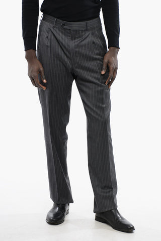 CC BROTHERS Virgin Wool Pants with Pinstriped Pants