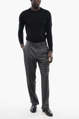 CC BROTHERS Virgin Wool Pants with Pinstriped Pants