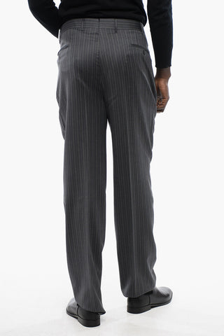 CC BROTHERS Virgin Wool Pants with Pinstriped Pants