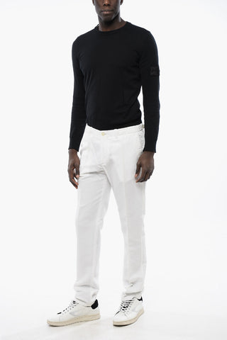 ID Pantaloni in Misto Lino con Tasche a Filo