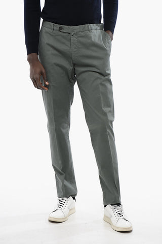 ID Stretch Cotton Chinos Pants with Belt Loops