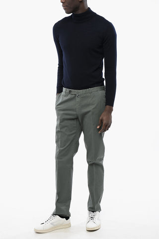 ID Stretch Cotton Chinos Pants with Belt Loops