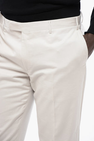 CC COLLECTION Cotton and Cashmere Pants with Scalloped Hem