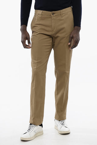 ID Pantaloni Chino in Cotone Stretch con Tasche a Filo