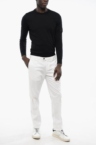 ID Solid-Color Chino Pants with Belt Loops