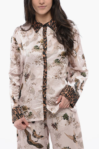 Printed Satin SOFI Blouse With Hidden Closure