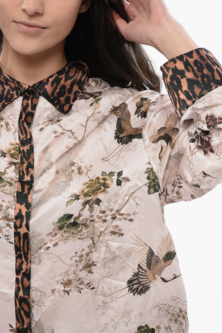 Printed Satin SOFI Blouse With Hidden Closure