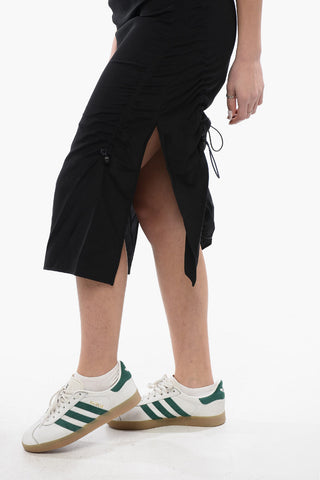 Draped Pencil Skirt with Double Side Slit