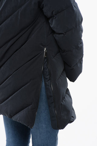 EMPORIO Quilted Long Down-Jacket with Later Zip