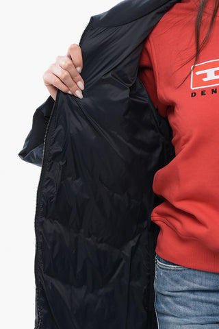 EMPORIO Quilted Long Down-Jacket with Later Zip
