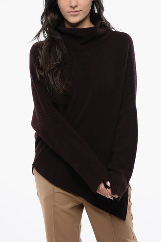 Wool Blend LOCK Turtleneck Sweater with Side Split