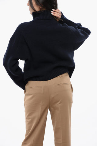 Ribbed Cashmere KIRA Sweater with Half Zip