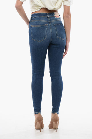 Jeans aus Stretch-Denim SLANDY mit hoher Taille 11cm L.32