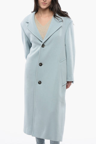 Cappotto in Lana con Tasche a Toppa