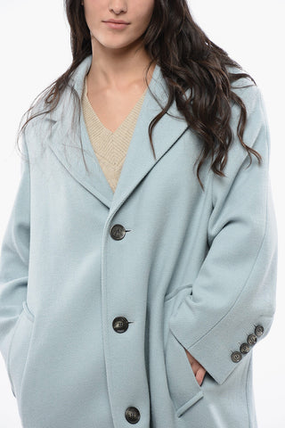 Cappotto in Lana con Tasche a Toppa