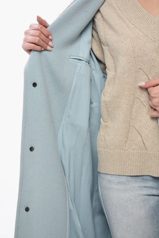 Cappotto in Lana con Tasche a Toppa