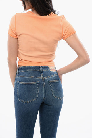 RED TAG Ribbed Cropped T-ELE Crew-neck T-shirt