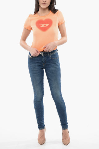 RED TAG Ribbed Cropped T-ELE Crew-neck T-shirt