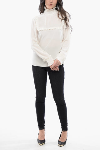 Silk Blouse With Ruffle