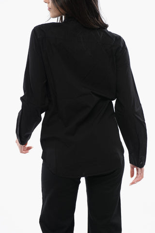 Cotton Poplin FOLDOUT Shirt with Ton on Ton Silk Detail