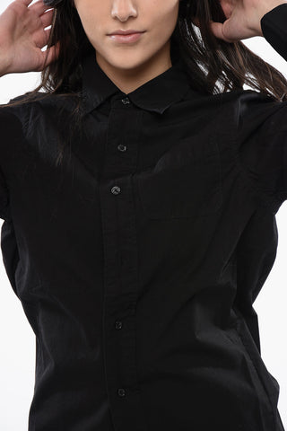 Cotton Poplin FOLDOUT Shirt with Ton on Ton Silk Detail