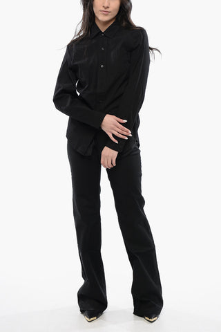 Cotton Poplin FOLDOUT Shirt with Ton on Ton Silk Detail