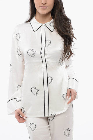 Printed Satin SOFI Blouse With Hidden Closure