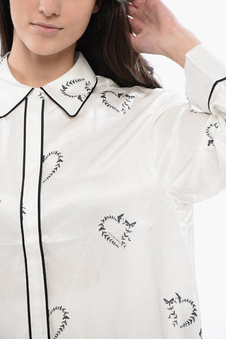 Printed Satin SOFI Blouse With Hidden Closure