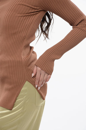 Ribbed Top BARDIA with Side Slits