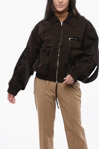 Cotton Utility Jacket with Bishop Sleeves