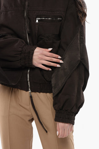 Cotton Utility Jacket with Bishop Sleeves