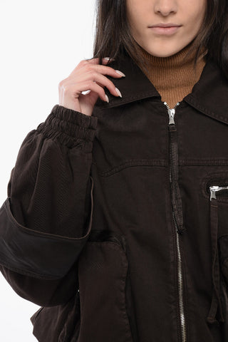 Cotton Utility Jacket with Bishop Sleeves
