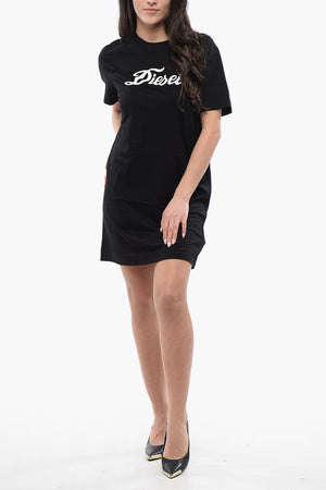 T-Shirt-Kleid mit Rundhalsausschnitt D-EGOR aus Baumwolle mit Kontrastdruck