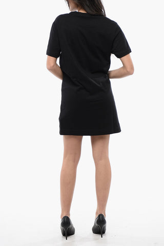 Vestito T-shirt D-EGOR Girocollo in Cotone con Stampa a Contrasto