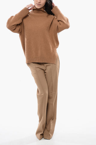 Maglia a Collo Alto ARYA A Coste in Misto Lana Merino