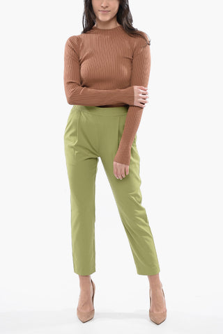 Solid Color Single-Pleat ALEIDA Pants
