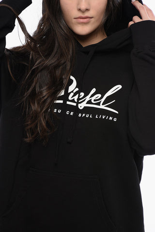 Asymmetrical Cut D-ILSE ITALICO Sweat Dress with Side Split and Hood
