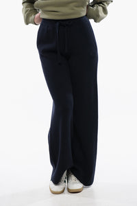 Ribbed Cashmere-Blend Palazzo Trousers