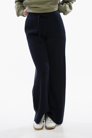 Ribbed Cashmere-Blend Palazzo Trousers