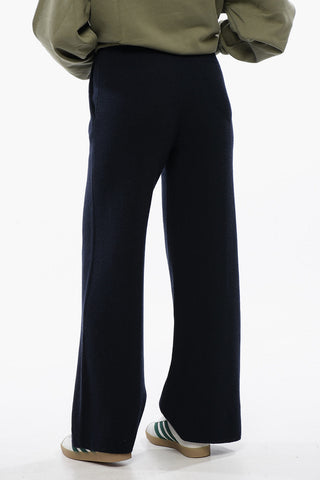 Ribbed Cashmere-Blend Palazzo Trousers