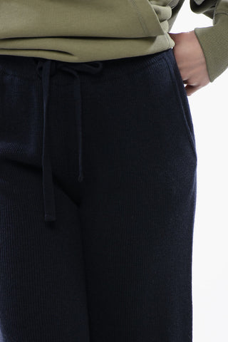 Ribbed Cashmere-Blend Palazzo Trousers